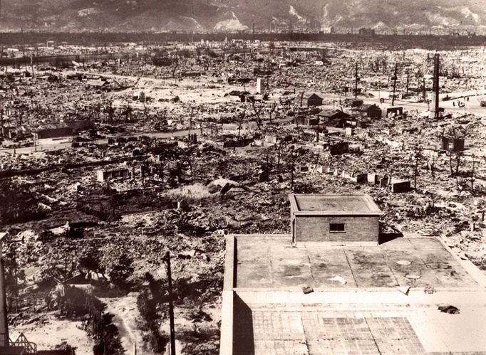 A file photo dated 1945 of the devastated city of Hiroshima after the first atomic bomb was dropped by a U.S. Air Force B-29, 06 August 1945.