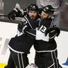 Kings' Doughty celebrates his goal on Rangers goalie Lundqvist with teammate Clifford during the second period in Game 1 of their NHL Stanley Cup Finals hockey series in Los Angeles