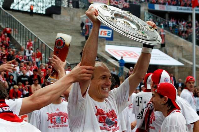 Arjen Robben slaví mistrovský titul