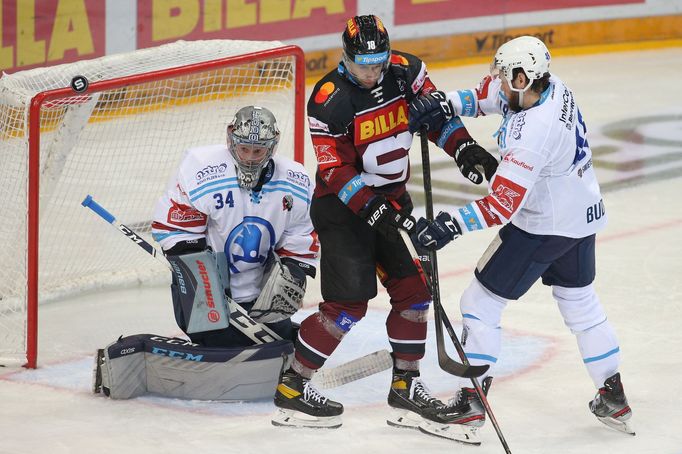 Andrej Kudrna a  Dominik Frodl v zápase 14. kola TELH Sparta - Plzeň