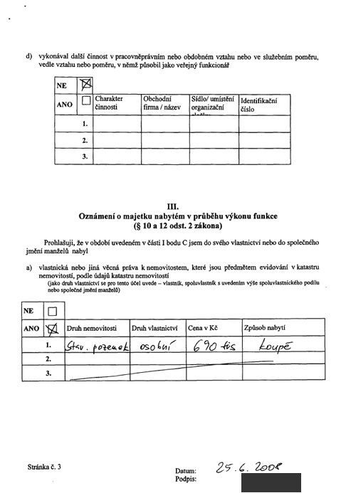 Gandalovič 1, majetek