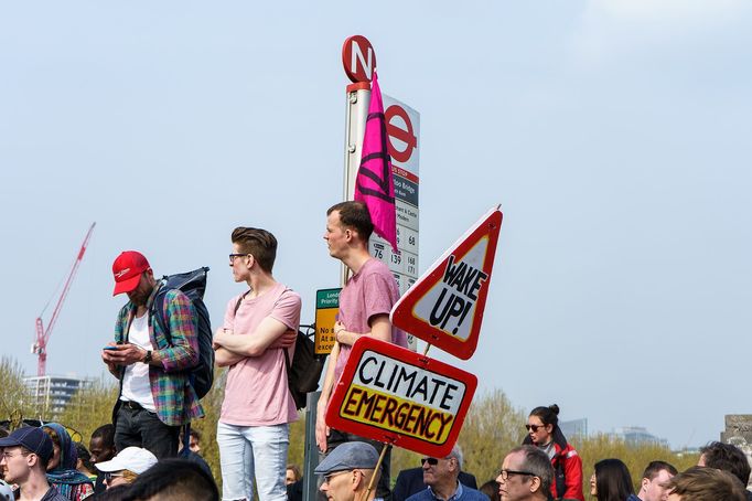 Londýn - Extinction Rebellion. Protesty proti změnám klimatu