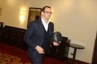 FILE PHOTO: A chairman and majority owner of energy group EPH Daniel Kretinsky walks inside of a hotel in Prague