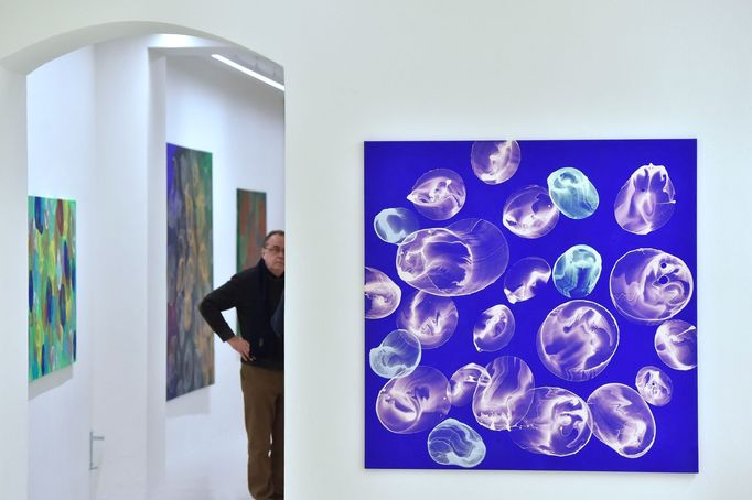 Snímek z výstavy Jiřího Georga Dokoupila.