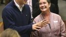 Britain's Prince Harry meets locals at the Stewart Island community center during his visit to Stewart Island in the south of New Zealand