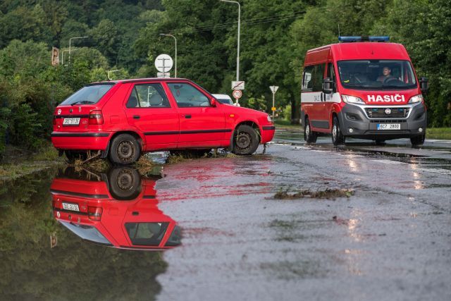 blesková povodeň, záplavy, Český Krumlov, Polečnice