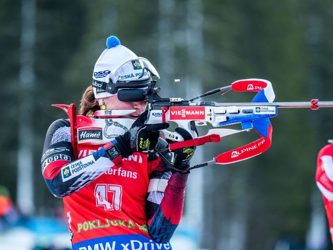 Veronika Vítková ve stíhačce SP v Pokljuce 2018.