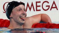 Největší ženskou hvězdou v bazénu byla Američanka Katie Ledecky, která v bazénu slavila vyplazeným jazykem.