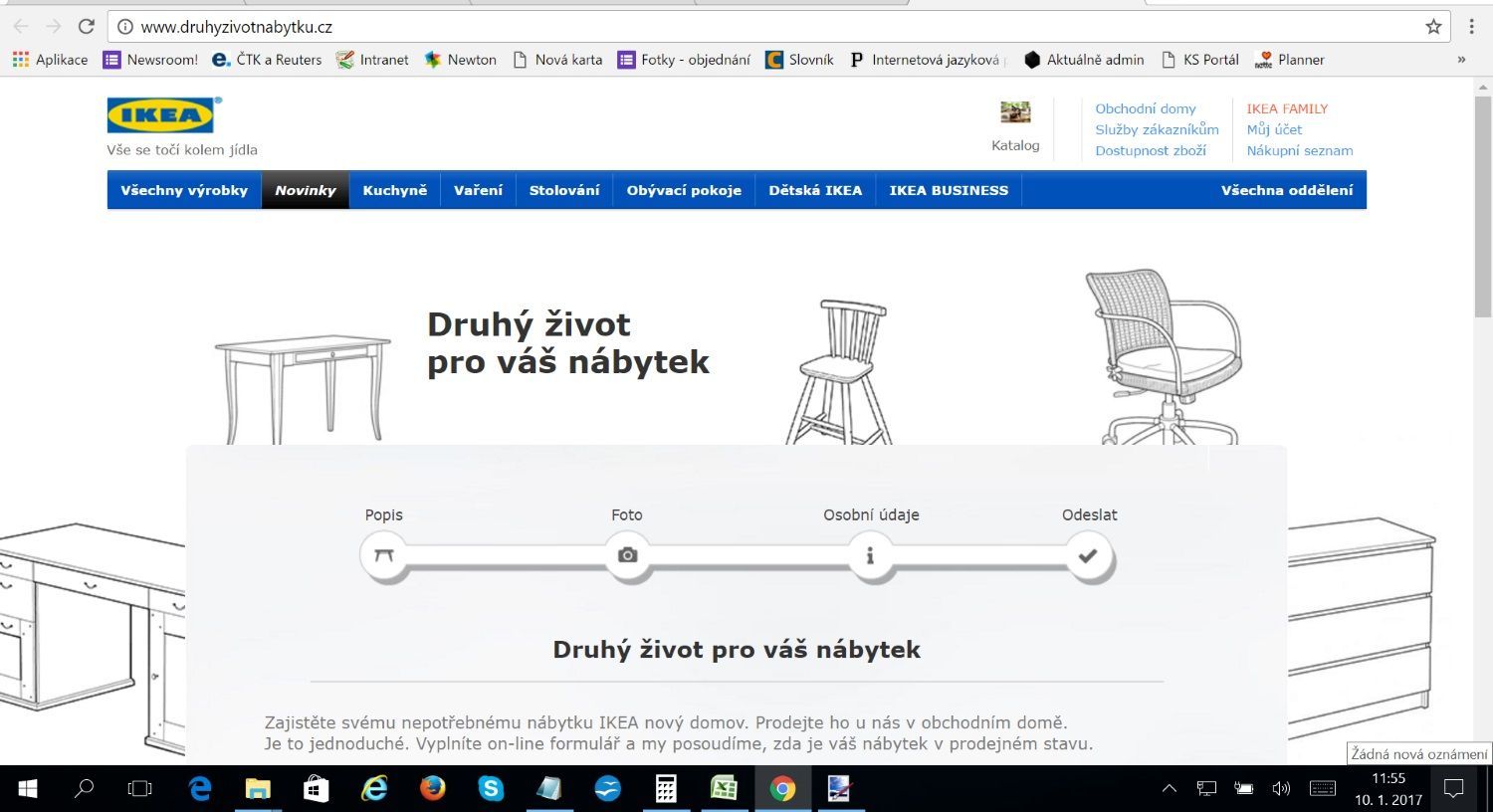 Ikea - prodej starého nábytku webové stránky