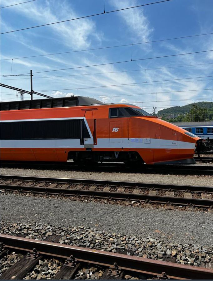 Vysokorychlostní vlak TGV dorazil do Česka, snímek z 5. června 2022.