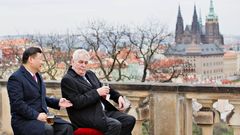 Fotogalerie k chystané grafice Zeman 2018 / Čínský prezident Si Ťin-pching a Miloš Zeman v Praze / 30. 3. 2016.