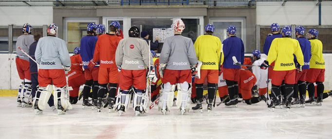 Tréninkový kemp hokejistů do dvaceti let v Rokycanech před mistrovstvím světa 2015.