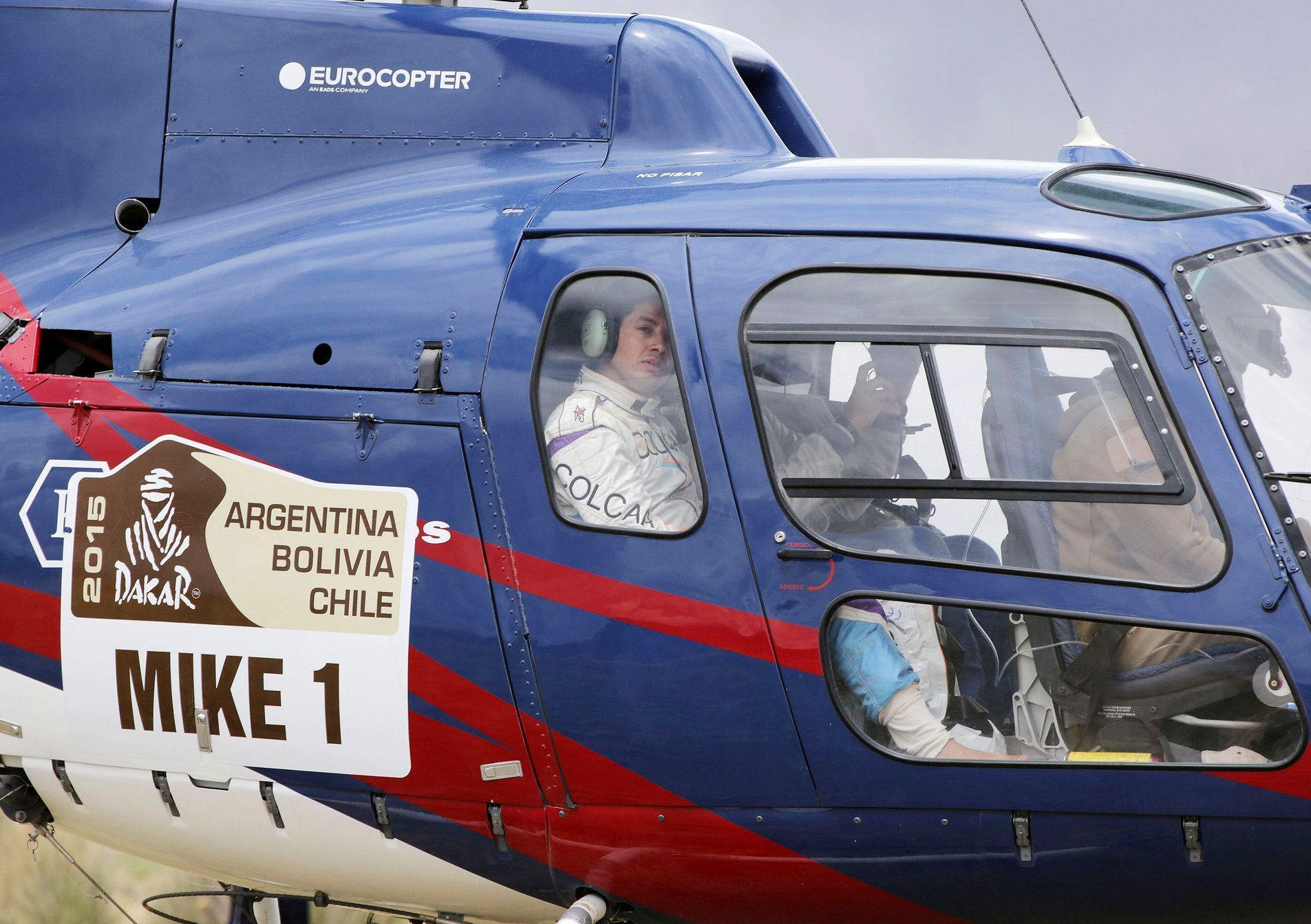 Rallye Dakar 2015: Pablo Sisterna ve vrtulníku