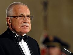 Václav Klaus ve Vladislavském sále při tradičním projevu k výročí české státnosti.