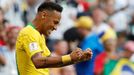 Neymar slaví gól v zápase Mexiko - Brazílie na MS 2018