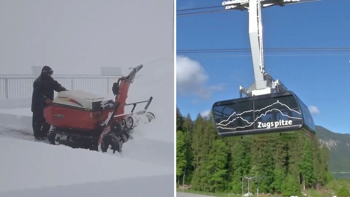 Nestačili odklízet sníh. Na nejvyšší německé hoře nasněžilo až 40 centimetrů