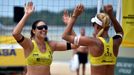 Plážové volejbalistky Barbora Hermannová a Markéta Nausch Sluková ve čtvrtfinále na turnaji v Kuala Lumpuru