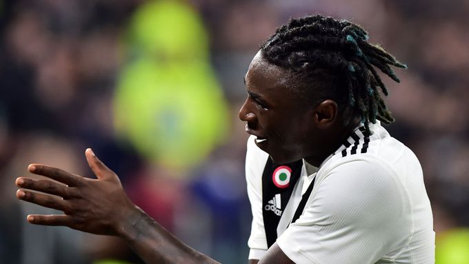 Moise Kean slaví branku Juventusu