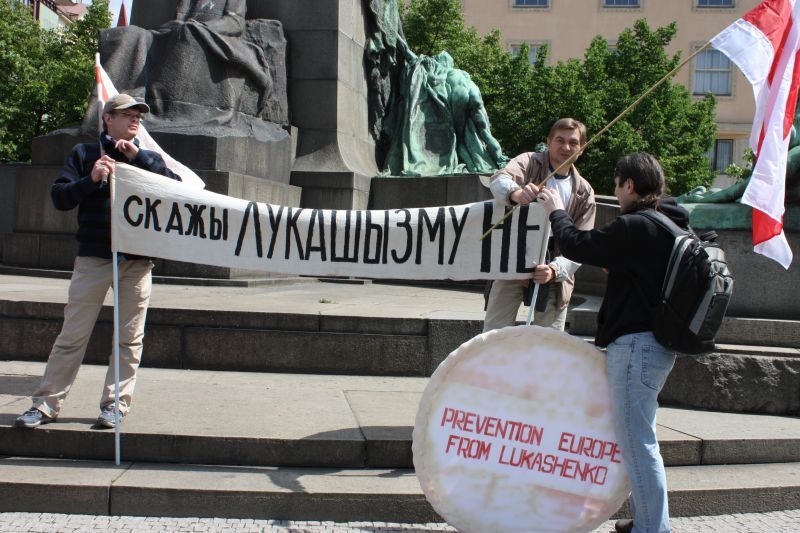 Běloruská demonstrace v Praze