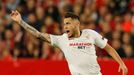 Soccer Football - Europa League - Round of 32 Second Leg - Sevilla v CFR Cluj - Ramon Sanchez Pizjuan, Seville, Spain - February 27, 2020  Sevilla's Lucas Ocampos reacts