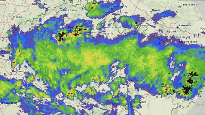 Srážkový model ČHMÚ ve 20:00