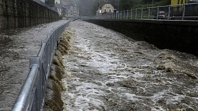 Kamenice v Hřensku dosáhla 3. stupně povodňové aktivity.