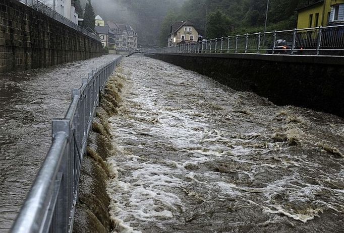 Kamenice v Hřensku dosáhla 3. stupně povodňové aktivity.