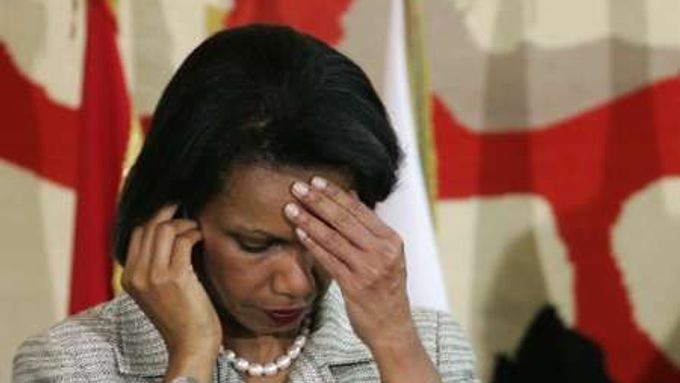 Americká ministryně zahraničí Condoleezza Riceová na římské mezinárodní konferenci o Libanonu.