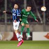 fotbal, Evropská liga 2019/2020, play off, Razgrad - Inter Milán, Marcelinho (vpravo), Danilo D'Ambrosio