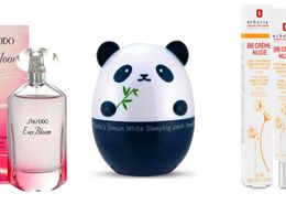 Parfémová voda, Ever Bloom, SHISEIDO,1599 Kč; Maska, Panda's Dream White Sleeping Pack, TONY MOLY, prodává Sephora, 390 Kč; BB krém, ERBORIAN, prodává Marionnaud, 399 Kč.