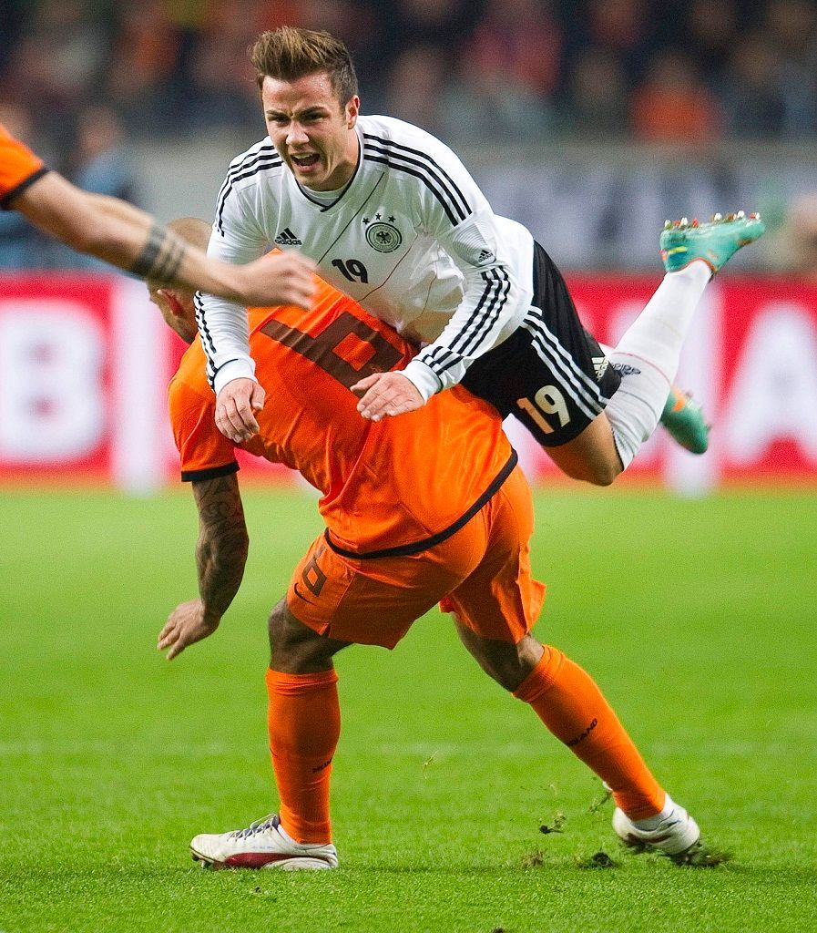 De Jong a Götze v přátelském utkání Nizozemsko - Německo