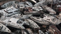 Zničené lodě na Saint Martin