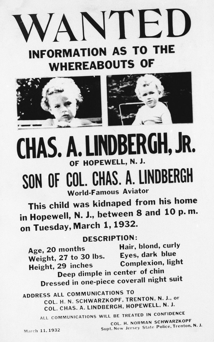vražda, únos, smrt, Charles A. Lindbergh