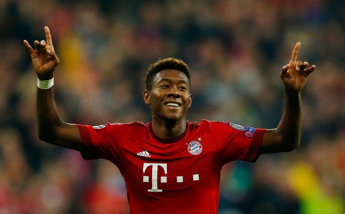 David Alaba celebrates after scoring the third goal for Bayern Munich Reuters / Michael Dalder Livepic EDITORIAL USE ONLY.