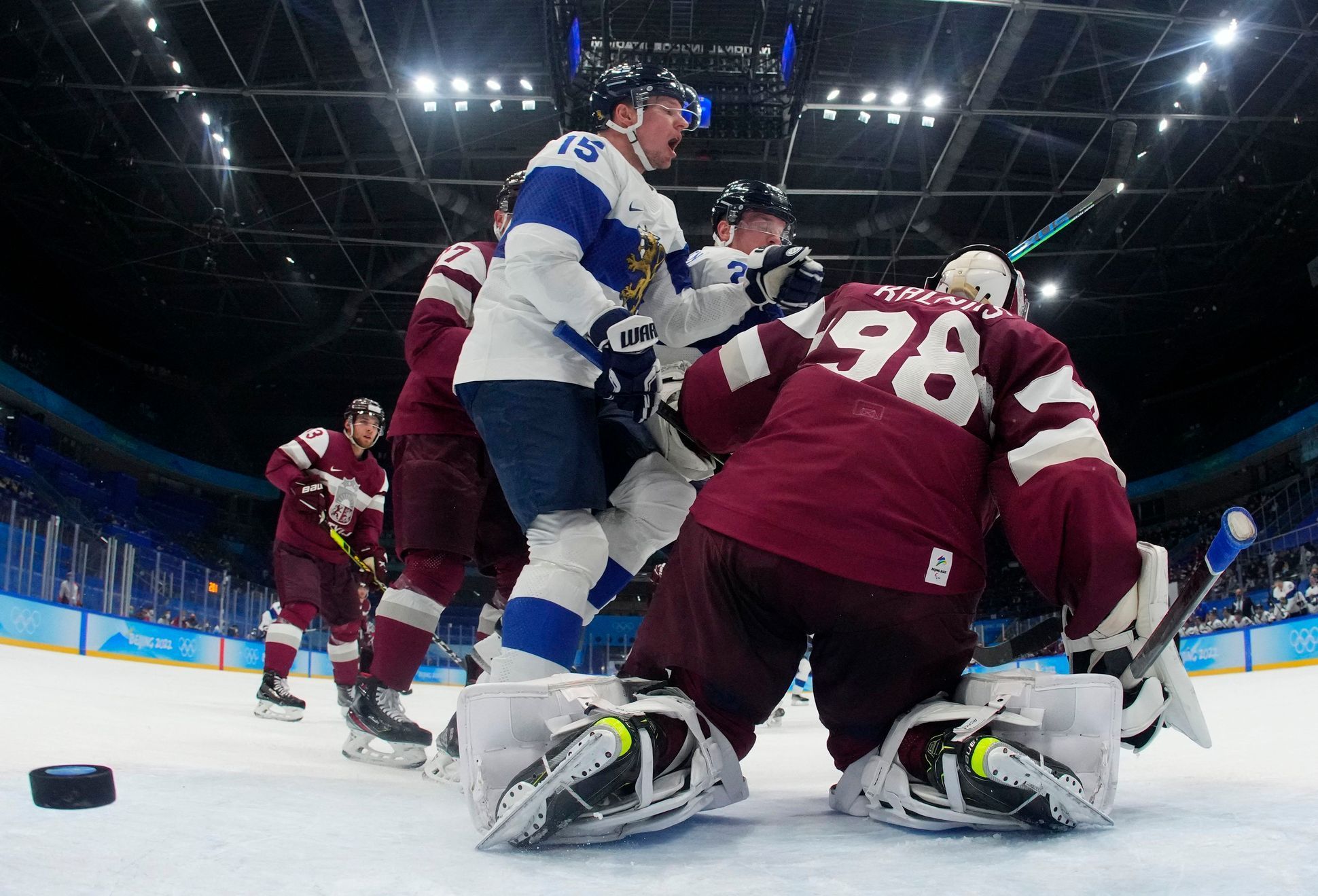 OH 2022, Peking, hokej, Finsko - Lotyšsko