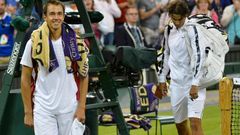 Lukáš Rosol slaví výhru nad Rafaelem Nadalem, Wimbledon 2012