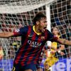 Neymar oslavuje gól do sítě Atlética ve čtvrtfinále LM