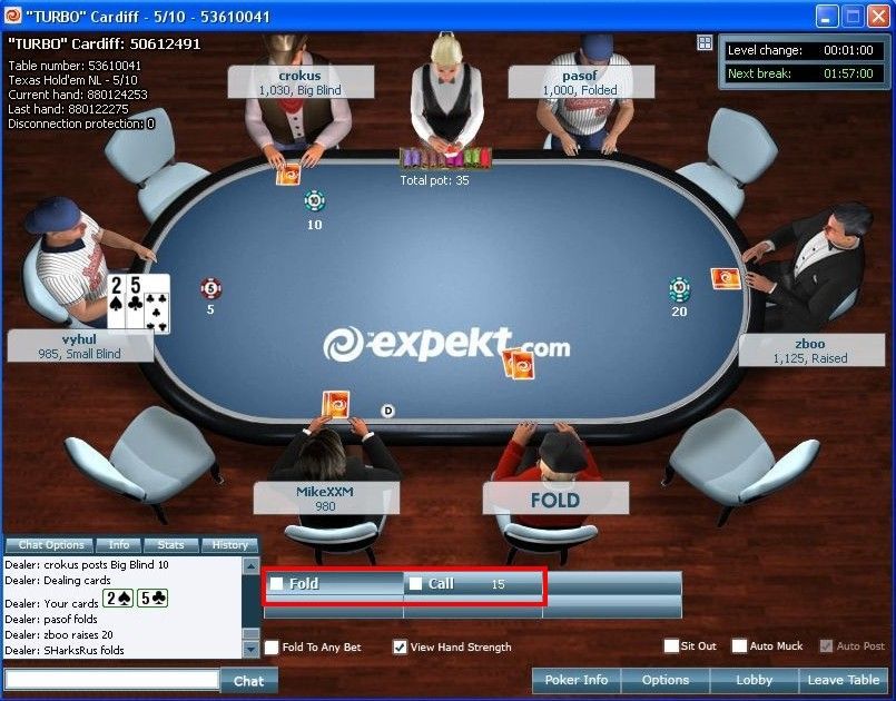 Poker Expekt.com - před tahem