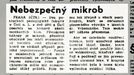 Reprofoto dobového tisku Průboj pojednávající o onemocnění a úmrtí dvou posluchačů Pedagogické fakulty v Ústí nad Labem a dvou dětí. 14.11.1964