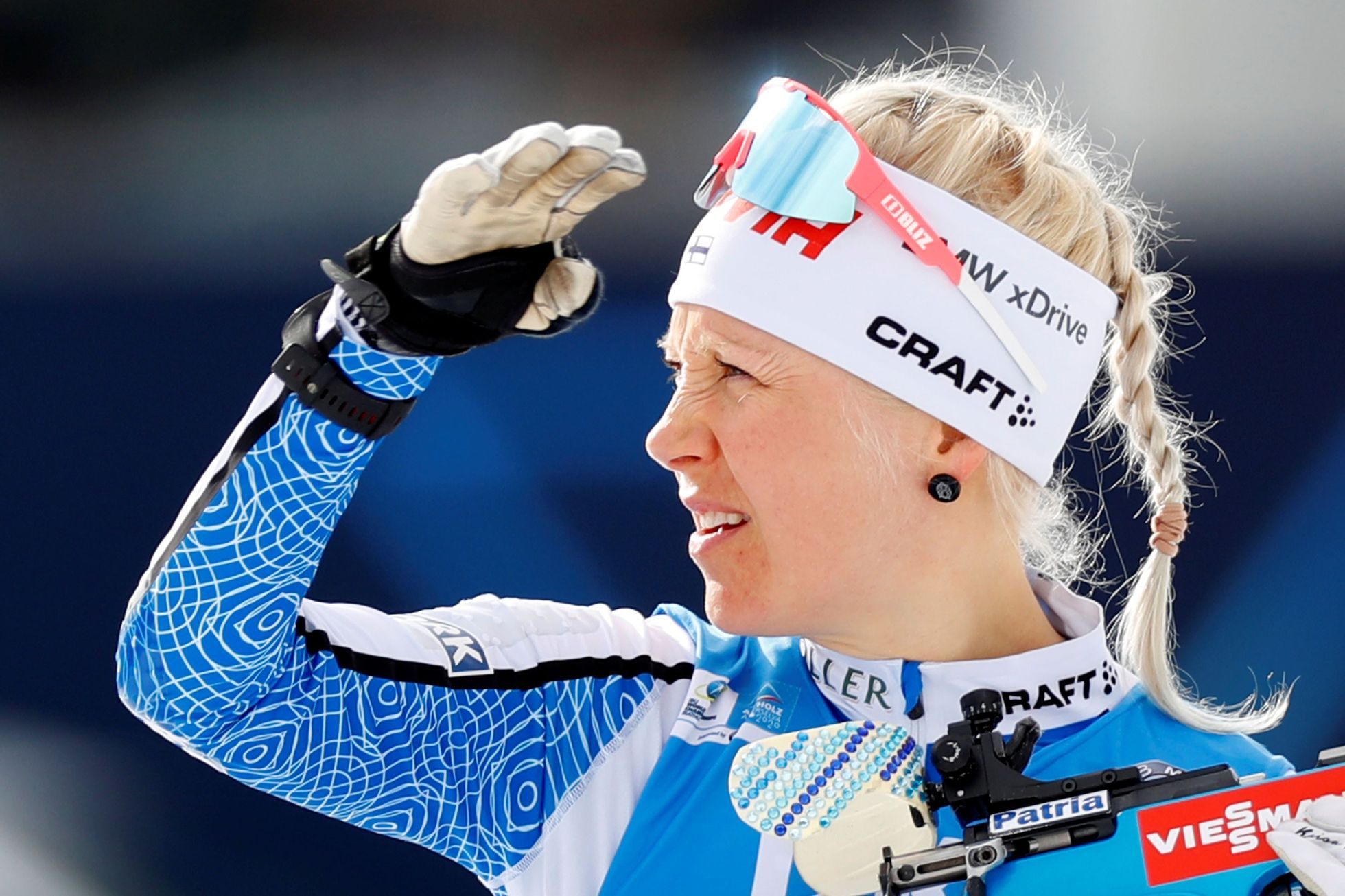 Kaisa Mäkäräinenová při sprintu na MS 2020 v Anterselvě