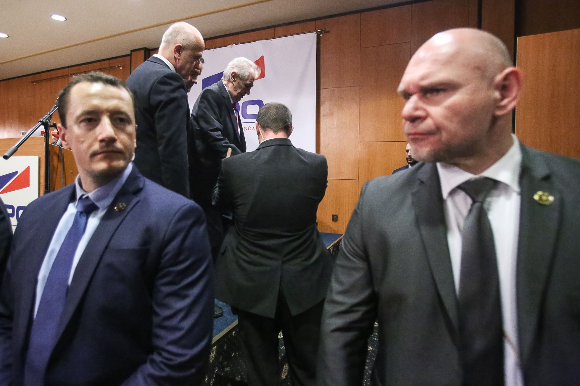 Volební sjezd SPO Zemanovci - Miloš Zeman, Martin Nejedlý, Vratislav Mynář - 28.3.2018