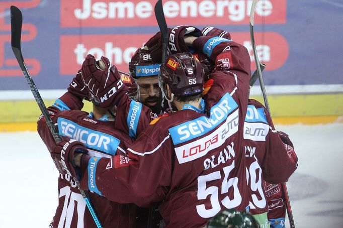 HC Sparta Praha - HC Vítkovice Ridera: Radost hokejistů Sparty.