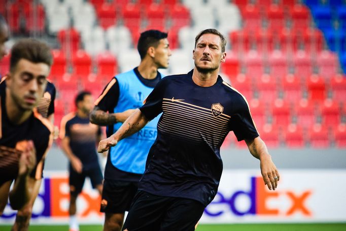 FC Viktoria Plzeň vs. AS Řím, tisková konference, trénink,  Totti