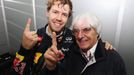 Sebastianu Vettelovi k titulu pogratuloval také 82letý boss formule 1 Bernie Ecclestone.