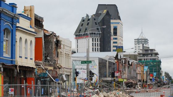 Christchurch krátce po zemětřesení