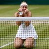Sabine Lisická po výhře nad Serenou Williamsovou na Wimbledonu