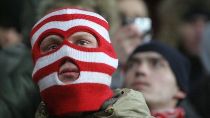 One of the Spartak Moscow fans during the match with AC Sparta Prague played in November 2007