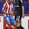 Evropská liga: Atlético Madrid - basiktas (Eduardo Salvio, radost, Veli Kavlak, smutek)
