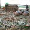 Zničený dům v Barmě