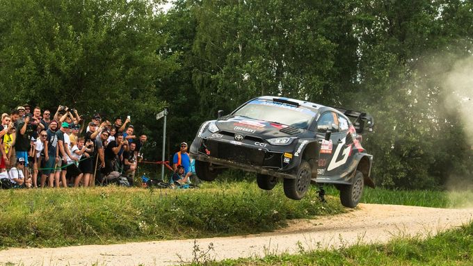 Kalle Rovanperä (Toyota) na trati Polské rallye 2024